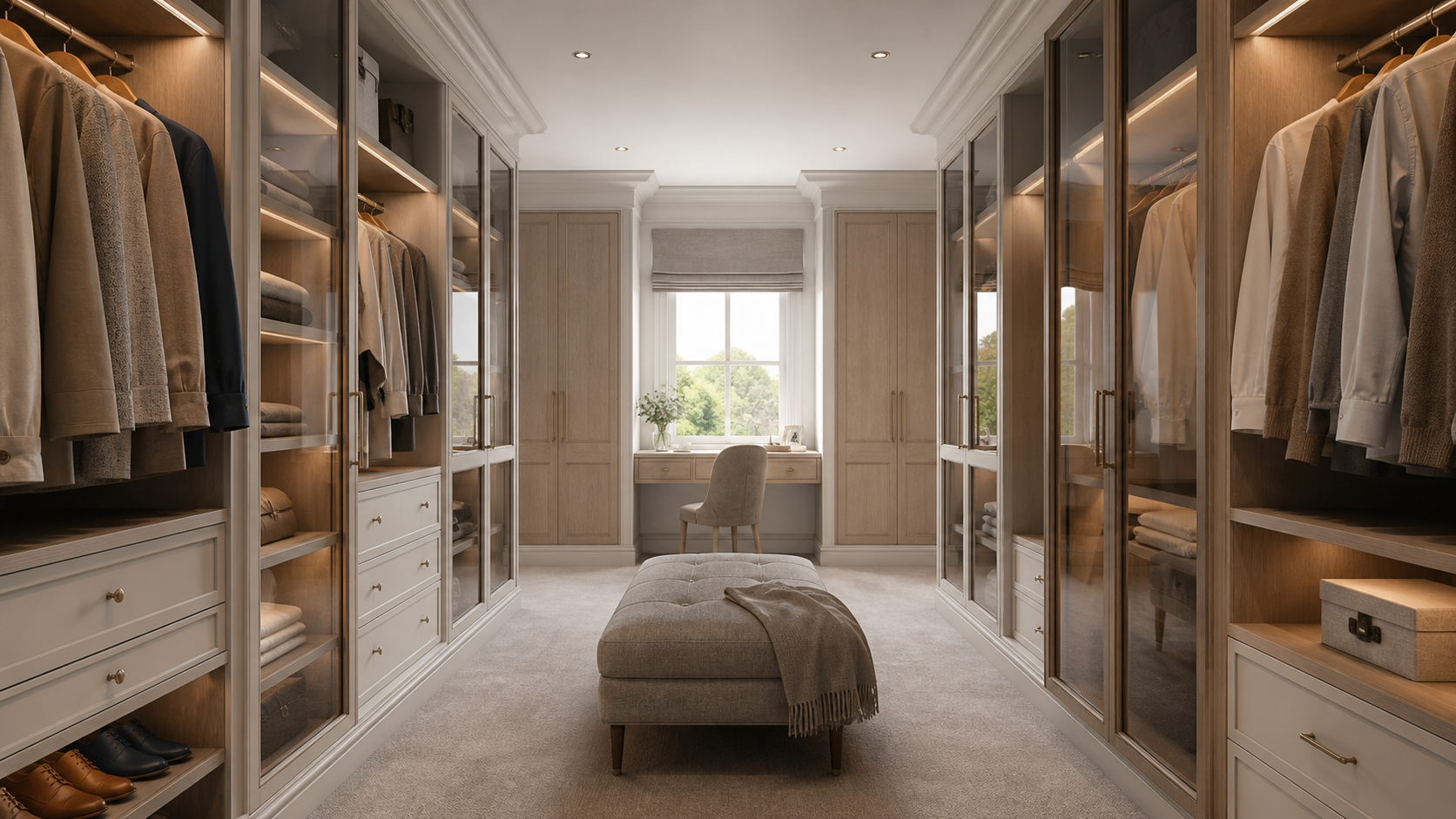 Bespoke walk-in wardrobe and dressing room
