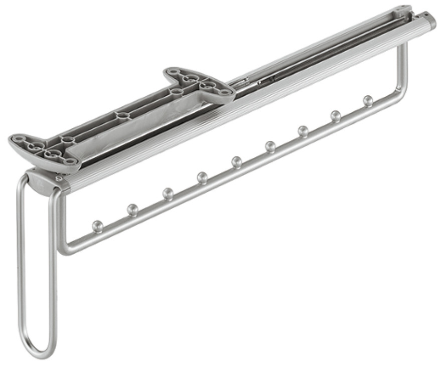 Clothes Hanger Rail Pull Out Satin Silver