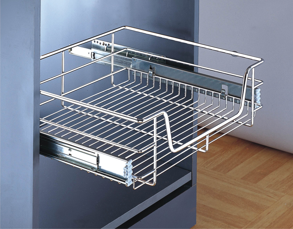 Pull Out Storage Baskets Chrome 300 1000mm