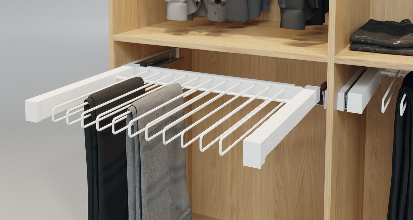 Pull-Out Trouser Rack White Oak