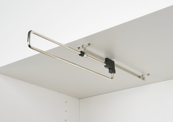 Pull-Out Wardrobe Rail White Silver